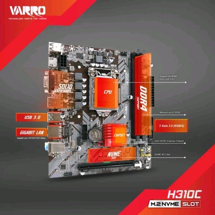 MOTHERBOARD VARRO H310C SOCKET 1151 NVME