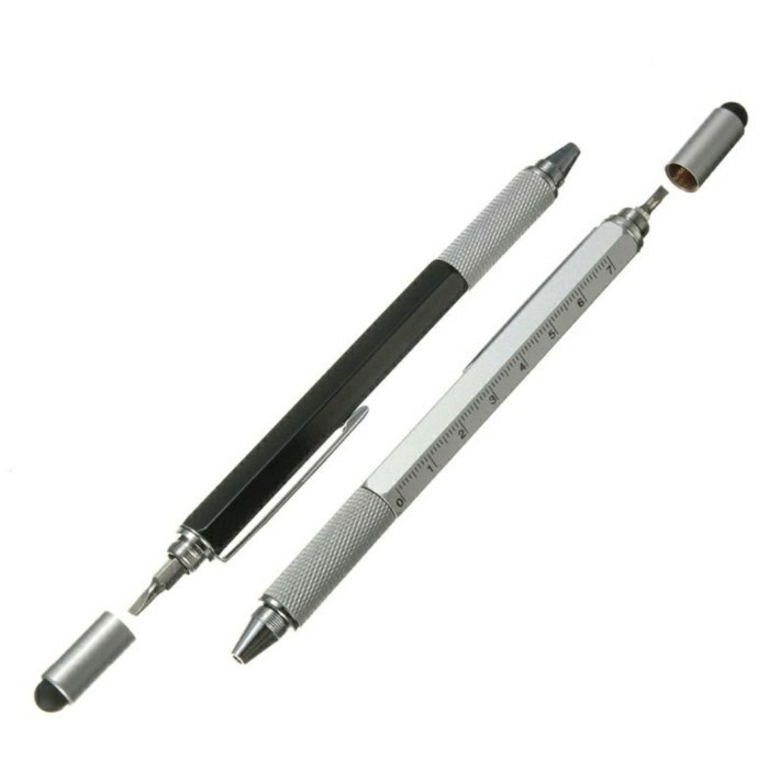 

[Allthebest] pulpen pen Pena Multifungsi Plastik Stylus + Penggaris +Level + Obeng