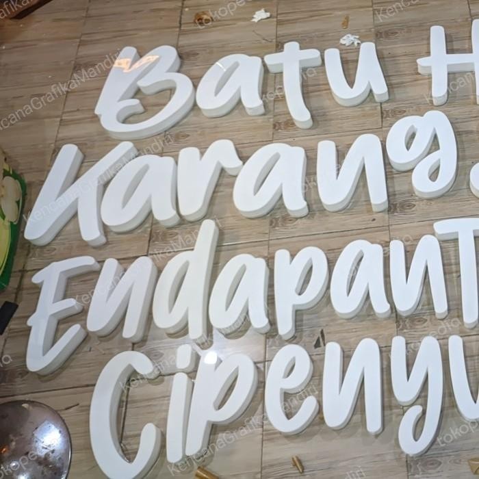 (Allthebest) Huruf timbul 3D akrilik ukuran custom tanpa LED