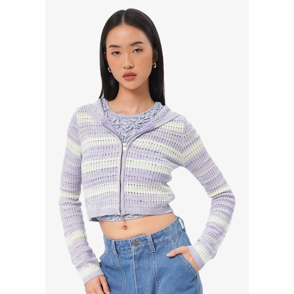 COLORBOX Gradient Hooded Knit Cardigan I-COGFJN224K015 Multicolor