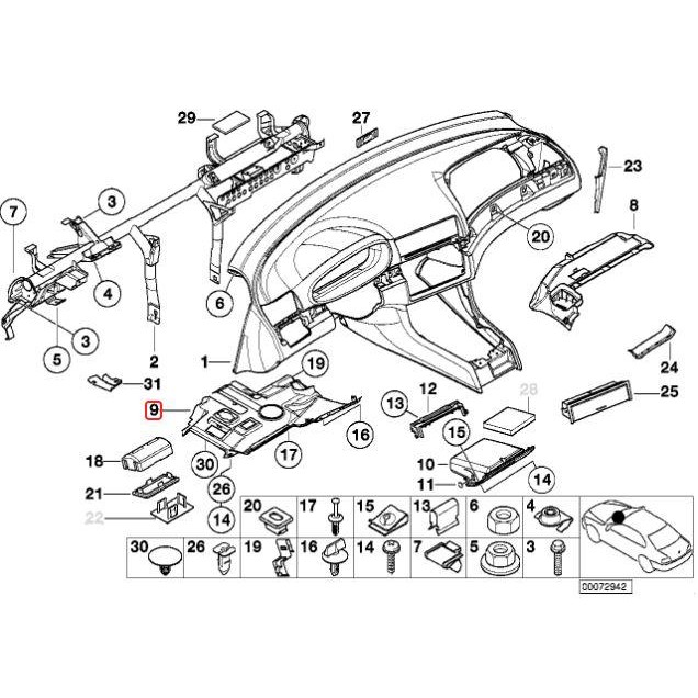 Spesial Bmw E46 Cover Panel Foot Controls Trim Bawah Stir Kemudi 51457002616