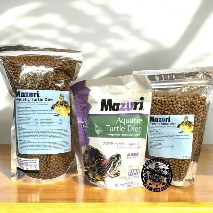 

SIAPKIRIM MAZURI AQUATIC TURTLE DIET 150 gram / 200 gram / 500 gram / 3000 gram Makanan Pellet Kura