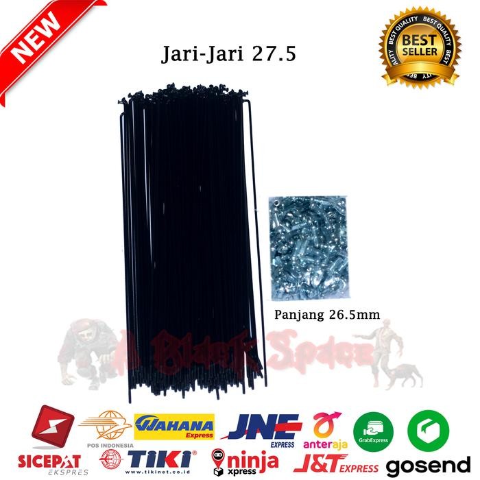 Jari Jari Ruji Spoke Sepeda Ukuran 27,5 Warna Hitam 36Pcs 26,5Mm #Gratisongkir