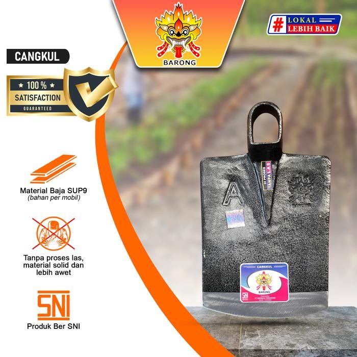 Cangkul Barong / Pacul Baja Kuat Tanpa Las