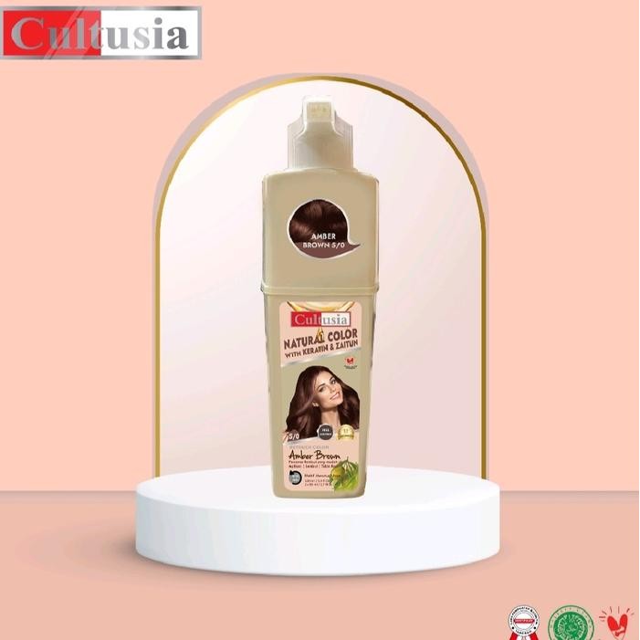 CULTUSIA Natural Color With Keratin & Zaitun 160ml Shampoo Pewarna Cat Rambut Semir Dye
