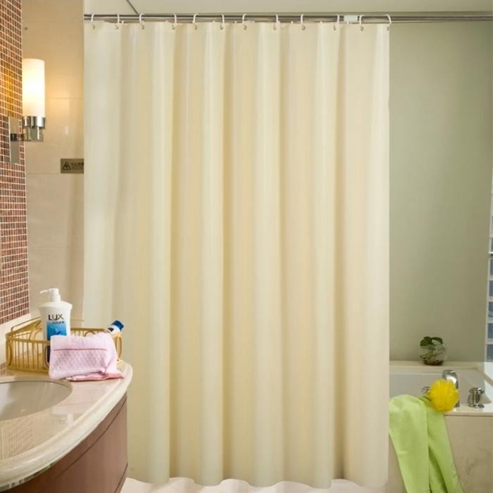 Shower Curtain 180X180 Textile/Shower Curtain Kain 180Cm/ Korden Putih
