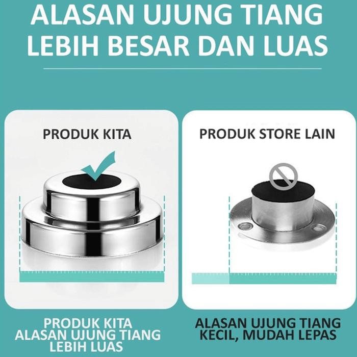 40Cm-460Cm Tiang Gorden Fleksibel Tiang Tongkat Fleksibel Besi Gorden Tiang Jemuran Fleksibel