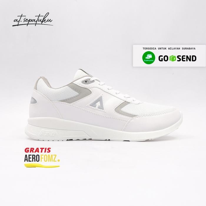 Sepatu Olahraga Running Aerostreet Osaka Putih Abu Muda Pria Wanita