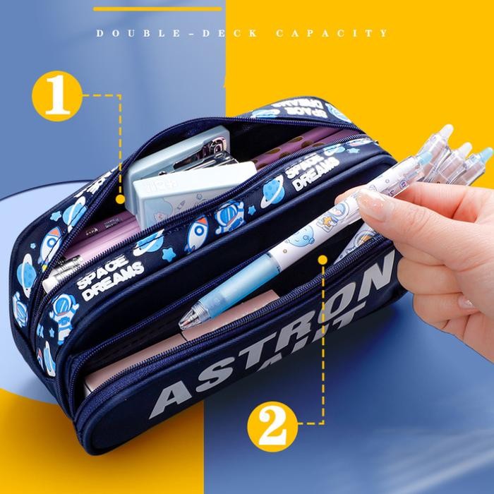 

Bentley - Pencil Box Astronauts Kotak Pensil Robots Big Pencil Organizer Bag