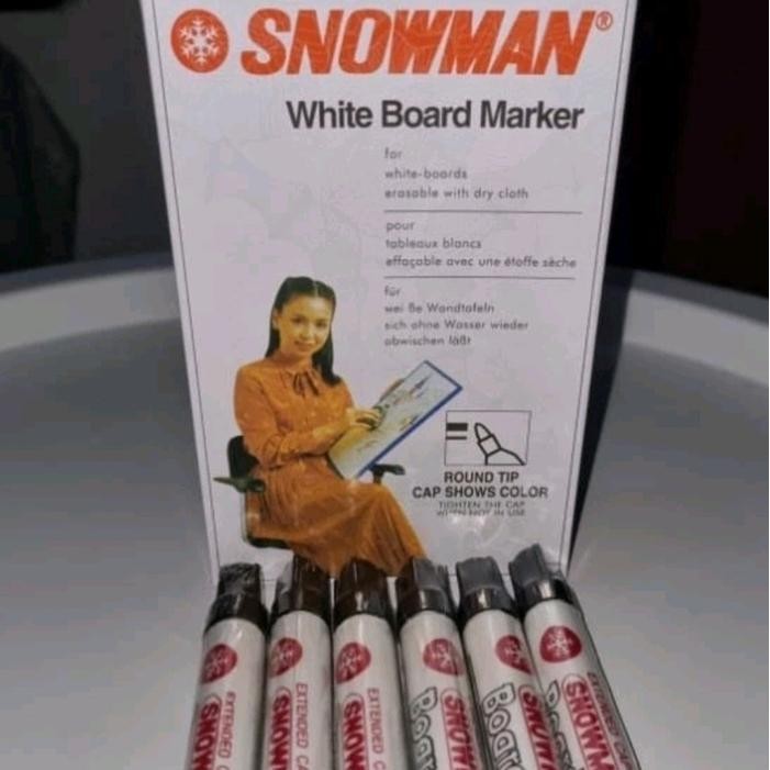 

Victory - Isi 6Pcs Spidol Whiteboard Snowman Bg12 Hitam Tidak Permanen Kantor Papan Tulis