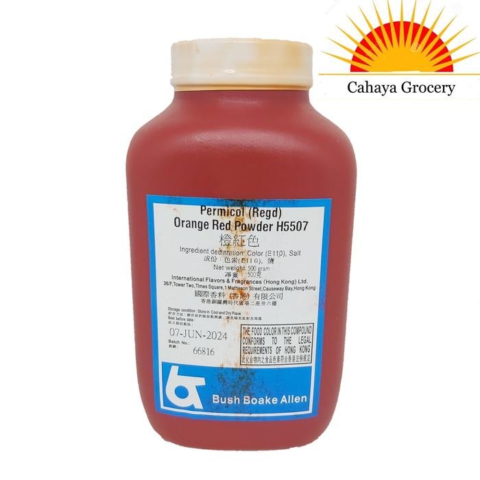 

JTTOP" PERMICOL PEWARNA ORANGE RED POWDER H5507--500GR