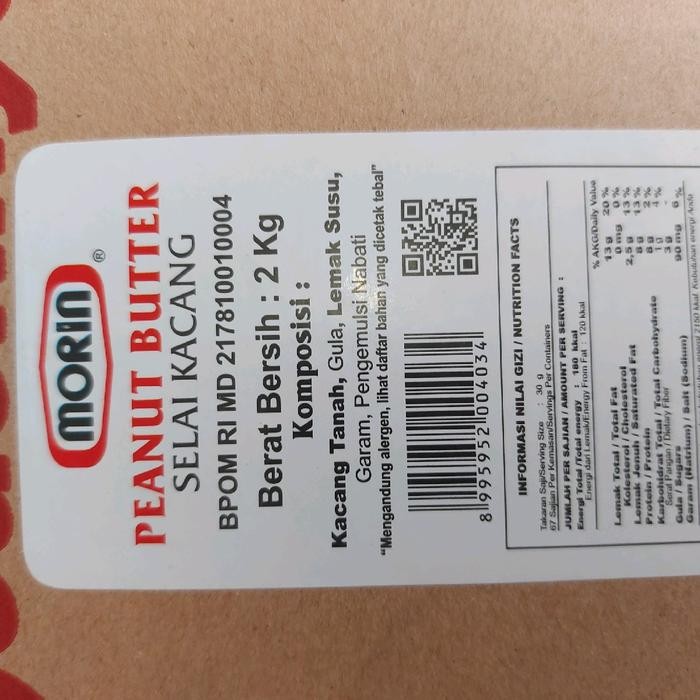 

JTTOP" SELAI KACANG HALUS (PEANUT BUTTER CREAMY) MORIN - 2 KG