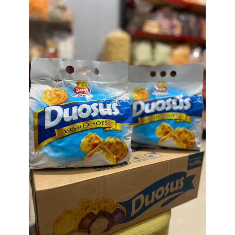 

Mamam_Asoy Soes Duo / Snack Sus Coklat / Vanila / Bluberry Kemasan 500 Gram