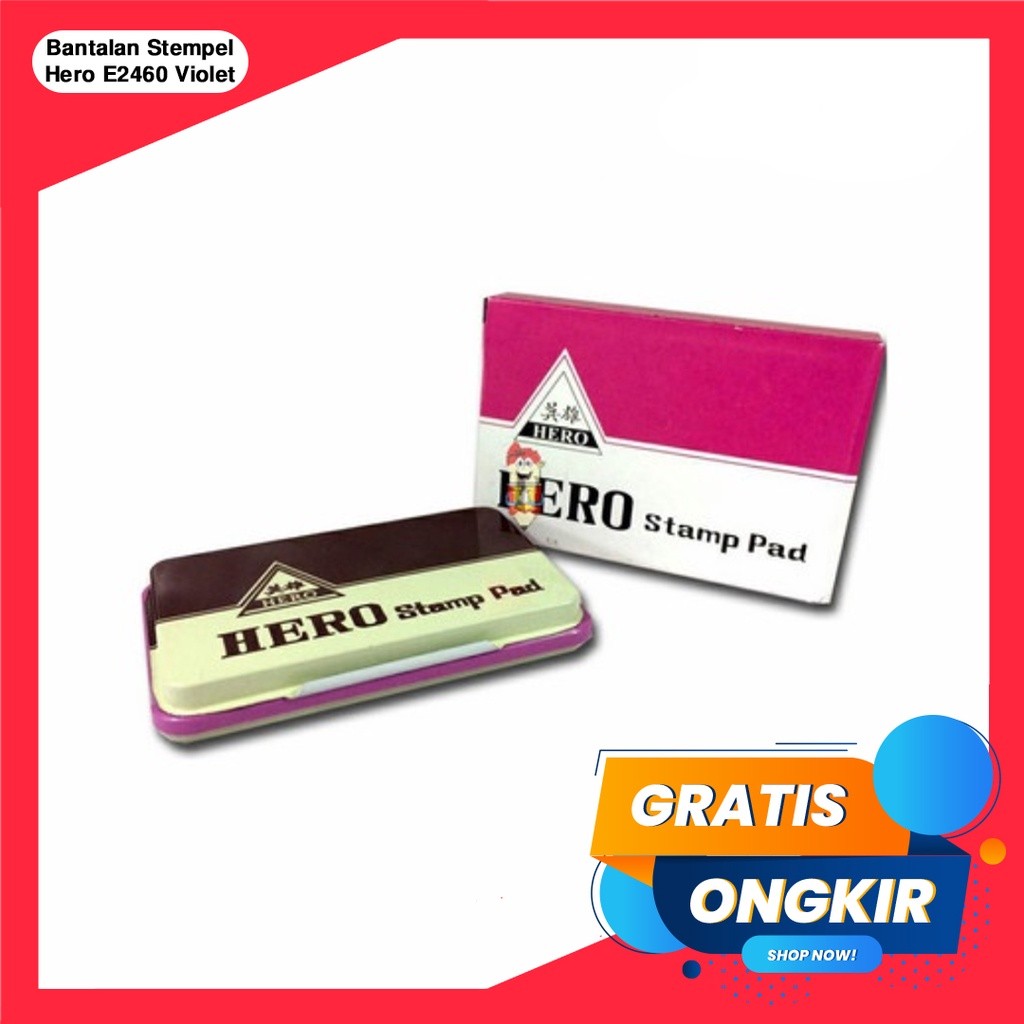 

Bantalan Stempel Hero Bantalan / Tempat Stempel / Stampel / Stamp Pad Hero Kecil + Tinta Violet 6 X10 Cm / Tas n Tulis
