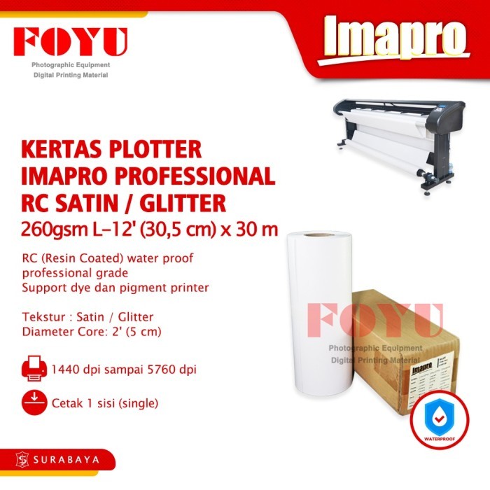 

Kertas Plotter Imapro Professional RC Satin Glitter 260gsm L-12'x30m