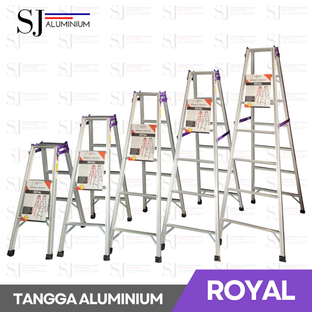 Tangga Aluminium ROYAL - Tangga Lipat Aluminium Jumbo / Tangga Multifungsi / Tangga Dapur - Warna
