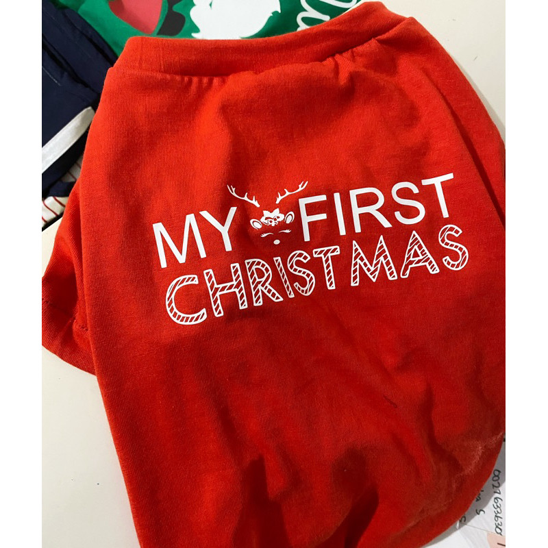 Baju natal anjingkaos natal anjing kaos anjing baju anjing