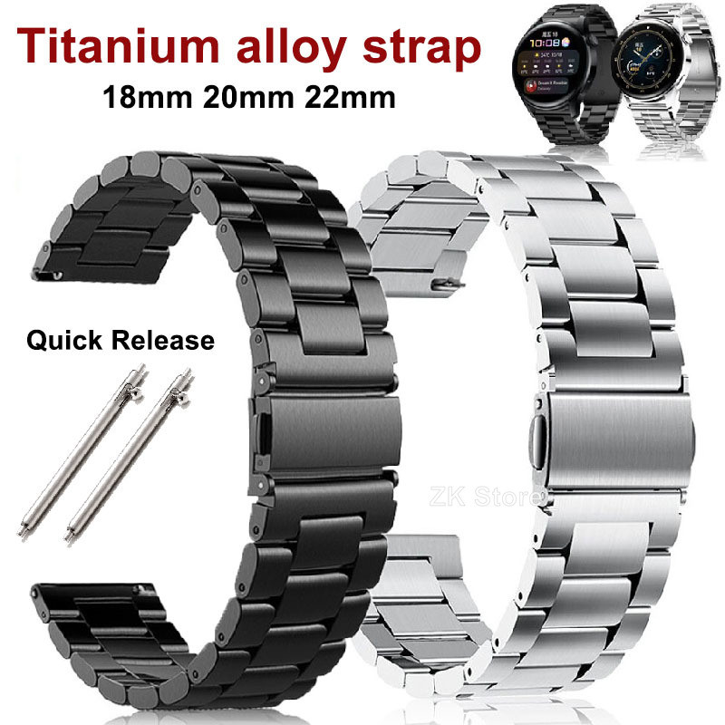 IMPORT 20mm 22mm Titanium Strap for Huawei Watch GT/2/3/Pro Stainless Steel Wristband for Huawei