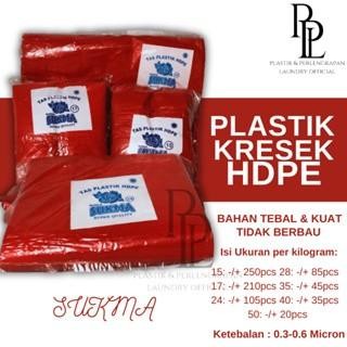 PREMIUM [BERAT 1KG] Kantong Kresek Merah / Kresek Laundry HDPE Jumbo Kiloan S
