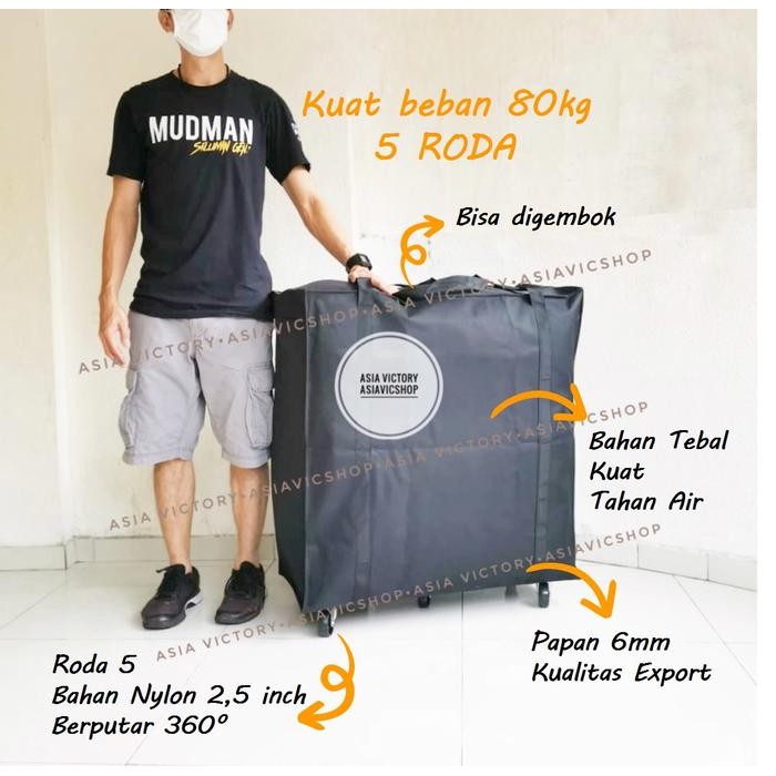 PREMIUM Tas Travel Troli Barang Belanja Roda 4 Kuat Besar Trolley Shopping Bag