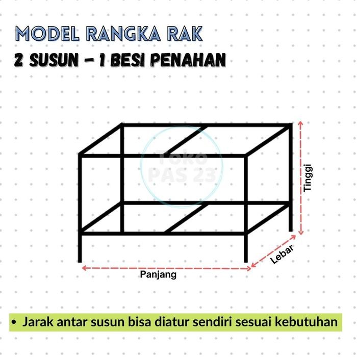 PREMIUM Rak Aquarium 2 Susun / Tingkat Besi Siku Lubang