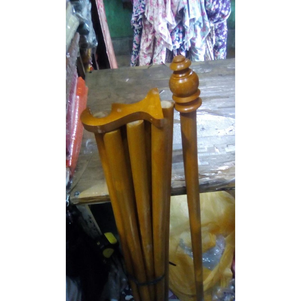 PREMIUM Rel / Tongkat Gorden kayu 1,5 meter