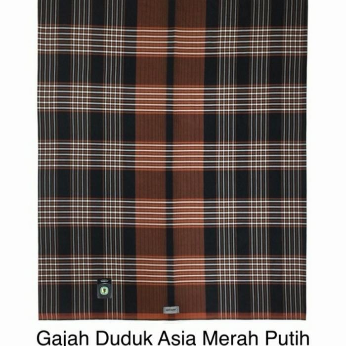 Sarung Gajah Duduk Asia Merah Putih Motif Kotak
