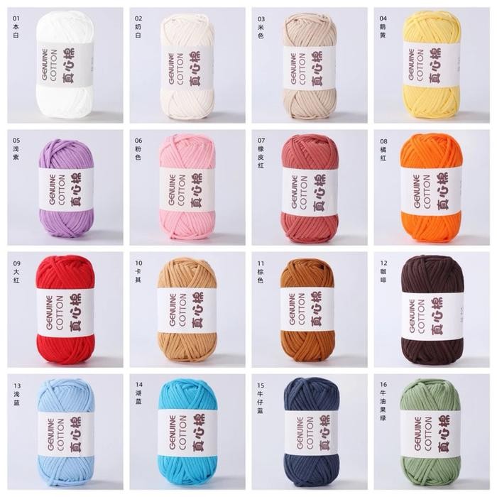 Benang Rajut T-Shirt Yarn GENUINE COTTON Benang Kaos