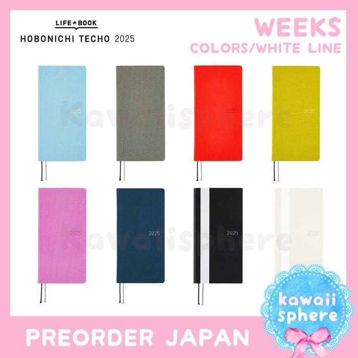 

Hobonichi Techo 2025 Weeks Colors / White Line Series Hobonichi Weeks 2025 Preorder Handcarry Japan