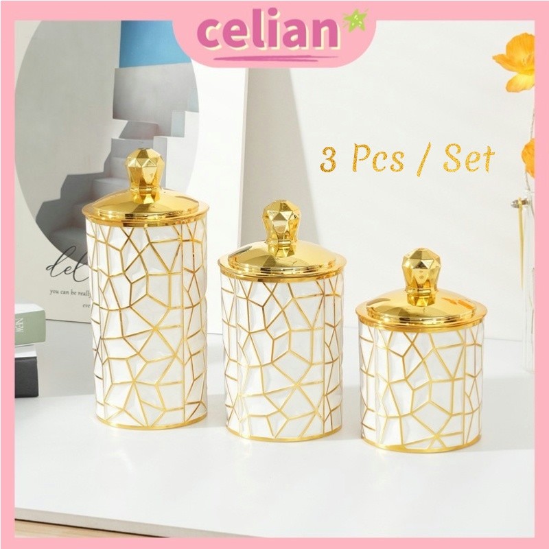 

Andrianbijaksana Toples Mewah Aesthetic Toples Snack Emas / Toples Makanan Serbaguna / Toples