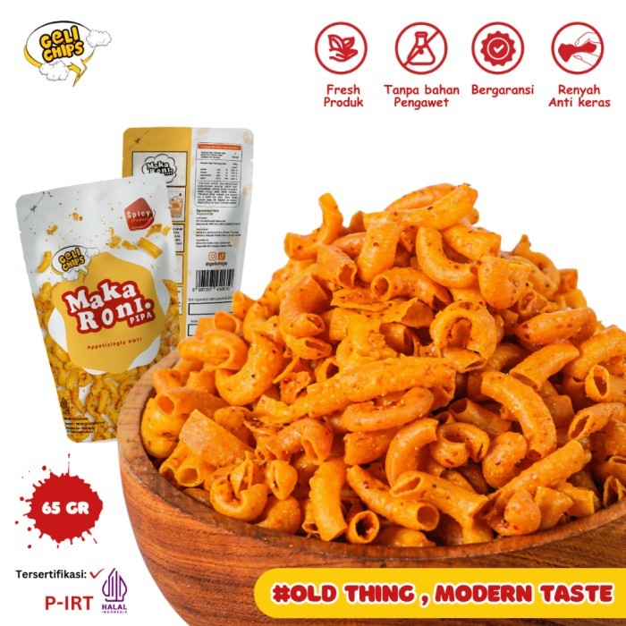 

Andrianbijaksana Makaroni Pipa Double Spicy Geli Chips Snack Cemilan Pedas Kekinian