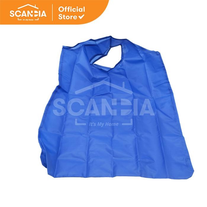 PREMIUM SCANDIA Tas Belanja Shopping Bag Fold Up With Pouch Blue (RG0062)
