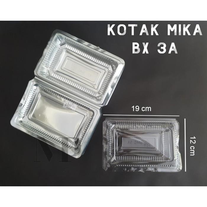 JTTOP" PLASTIK MIKA BX 3A KOTAK MIKA 100 PCS BOX NASI KUE DIMSUM VARIAN STANDAR