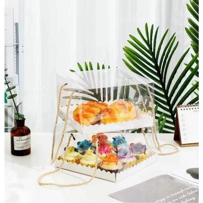 JTTOP" BOX MIKA JUMBO 30X30X12 / 28X28X12 / 26X26X12 / 25X25X12 BOX MIKA KOTAK KUE MIKA