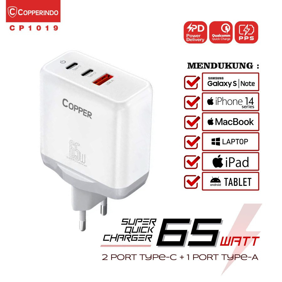 COPPER CP1019 Charger 65W PPS + PD + QC