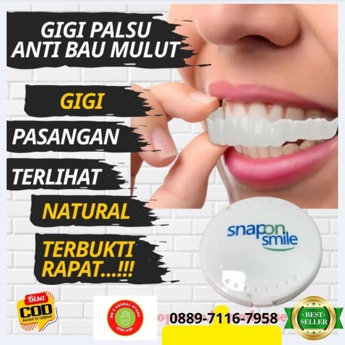 Gigi Palsu Instan Snap On Perfect Smile Satu Set Atas Bawah Dengan Box