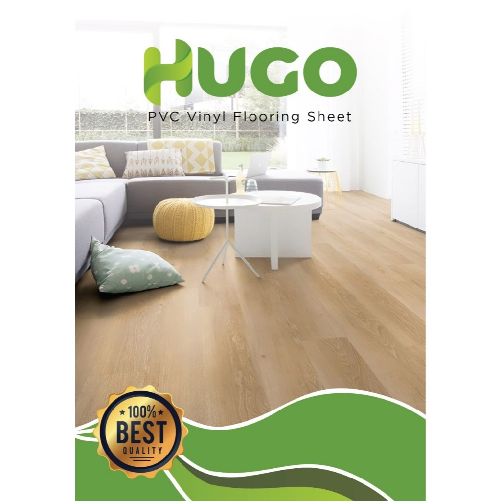 HUGO Vinyl Flooring Motif Kayu Tebal 1,5mm / Karpet Lantai Vinyl Roll Meteran