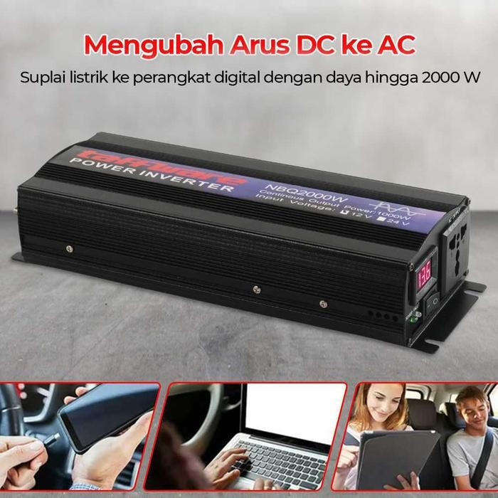 Murah Power Inverter 2000 Watt Pure Sine Wave Dc 12V Ac 220V Sunyima Psw