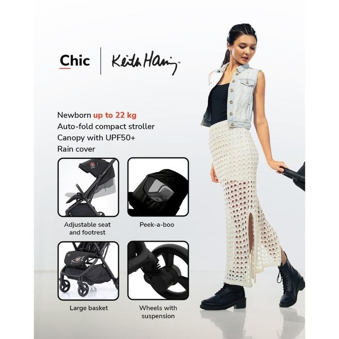 COCOLATTE KEITH HARING Chic Black Stroller