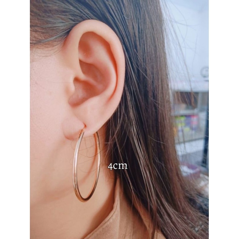 Anting Titanium Bulat Wanita Anti Karat
