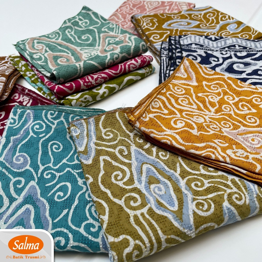 BATIK SALMA Syal Scarf Slayer Batik Mega Mendung Bahan Dobby