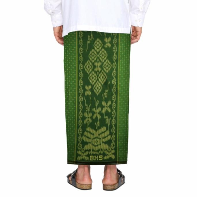 Sarung BHS original Exellent Gold motif songket crepe oval hijau