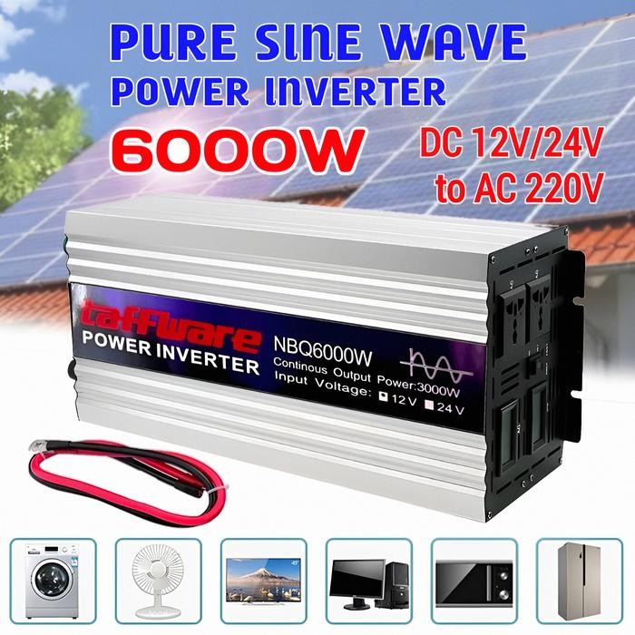 Inverter DC to AC 6000 Watt Pure Sine Wave DC 12V ke AC 220V