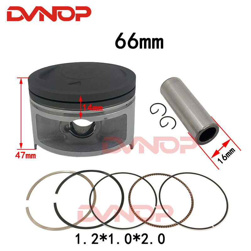 Motorcycle 66 mm Piston 16 mm Pin Ring Set For Qingqi Suzuki QM200GY GS200 GTX200 GS199 200cc Spare 