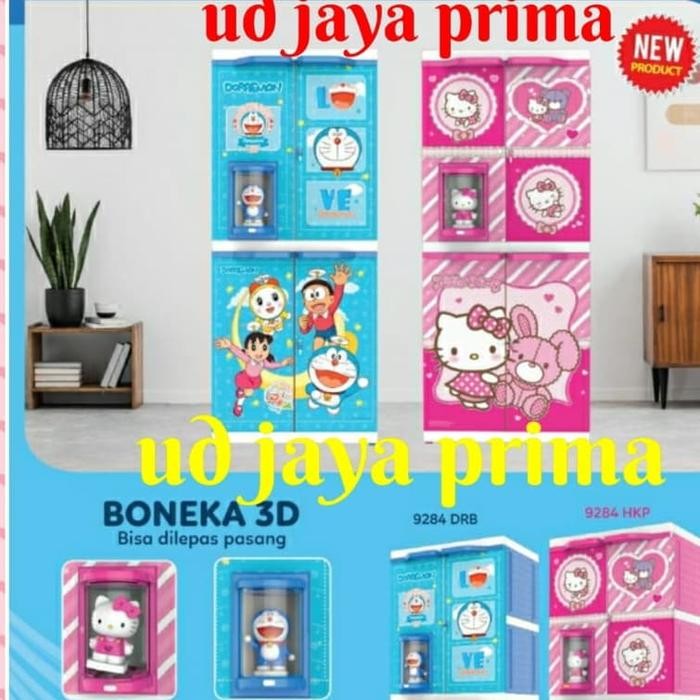 lemari plastik hello kitty & doraemon