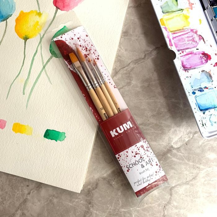 

Artemedia - Kuas Lukis Kum School And Art Brush Set 4 Short Handle
