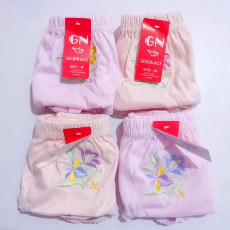 [ 6PCS ] Celana Dalam Golden Nick Bordir Sablon Sablon Golden Nick Bordir Golden Nick WE