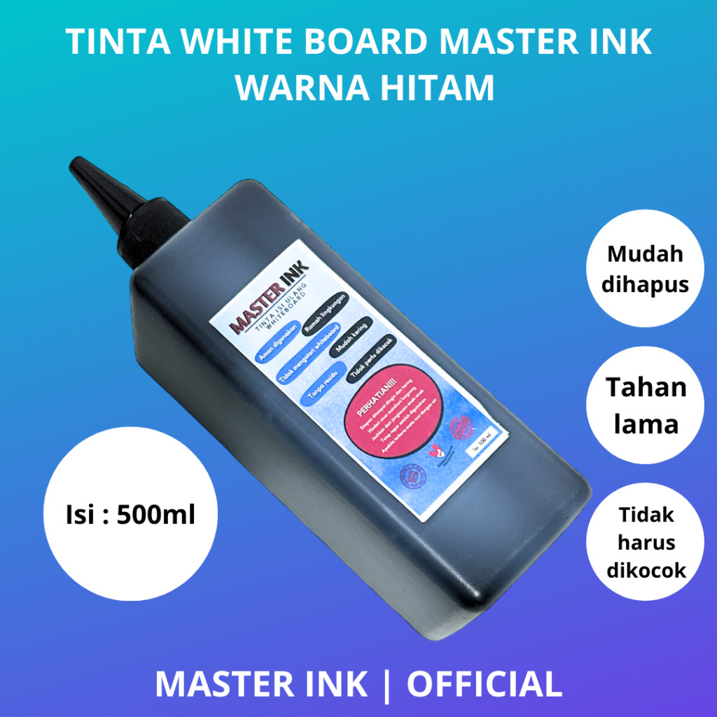 

Tinta Spidol Whiteboard Master INK Tinta Isi Ulang Spidol Master INK HITAM 500ml