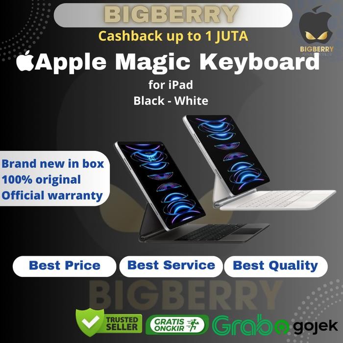 JTTOP" APPLE MAGIC KEYBOARD FOR IPAD PRO 2022 M2 6TH GEN 11 12.9 WHITE BLACK