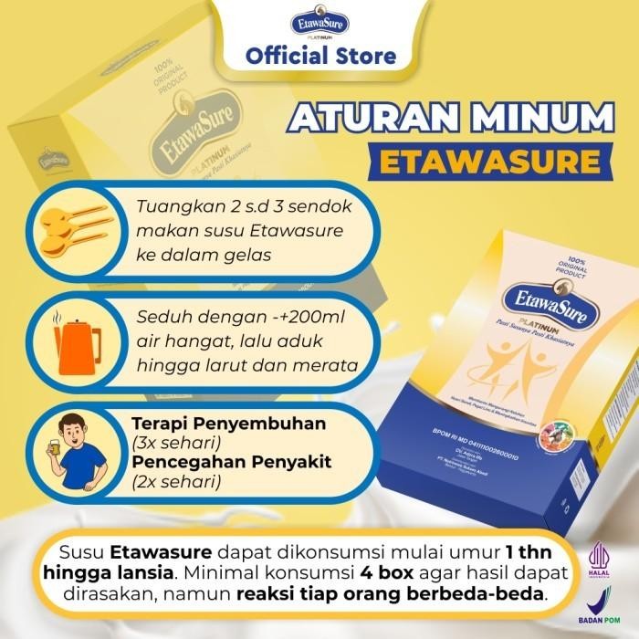 

BARANG TERLARIS Susu Kambing EtawaSure Platinum Rasa Jahe - Menyegarkan dan Mendukung Kesehatan
